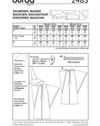 Patron de magicien et enchanteur : Burda 2483 - Mercerine