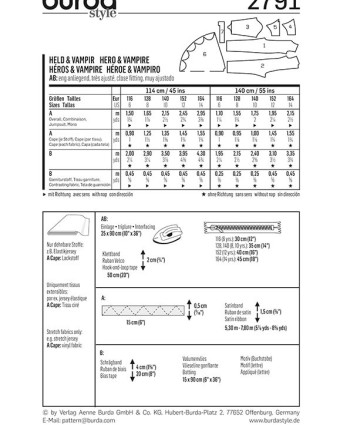 Patron de vampire et batman : Burda 2791 - Mercerine