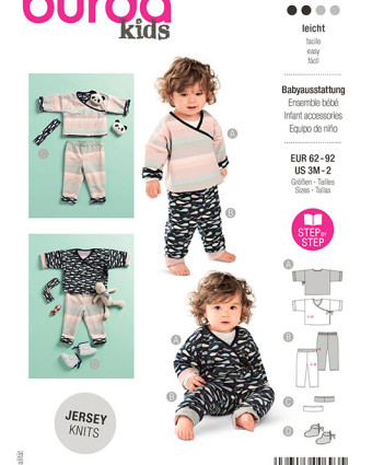 Patron de couture bébé tenue complète réversible : Burda 9257 - Mercerine