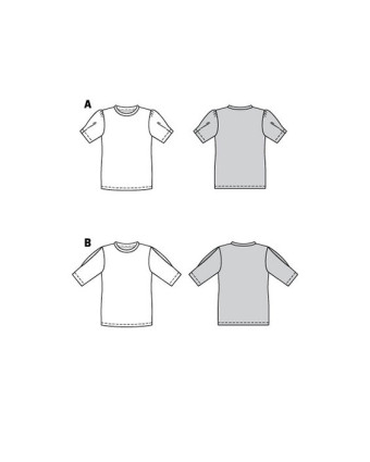 Patron de couture T-shirt manches à plis : Burda 6043 - Mercerine