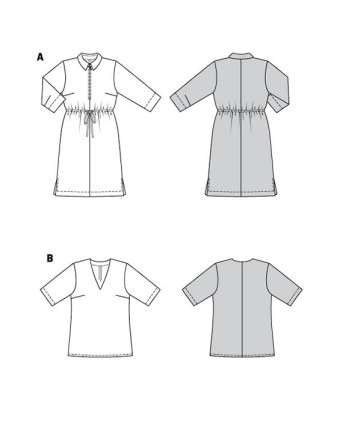 Patron de couture Robe / blouse : Burda 6038 - Mercerine