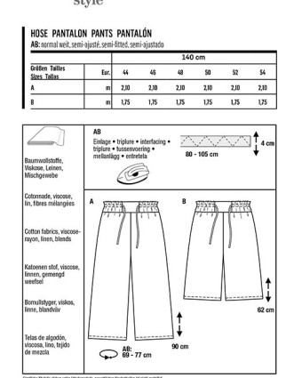 Patron pantalon élastiqué à la taille : Burda 6017 - Mercerine