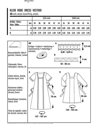 Patron de couture Robe encolure carrée : Burda 6014 - Mercerine