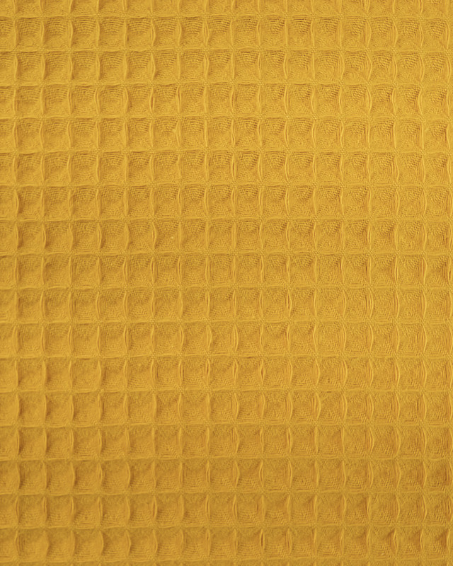 Tissu au mètre : nid d'abeille jaune moutarde oeko-tex - Mercerine