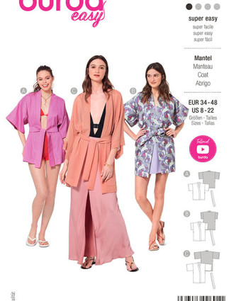 Patron de couture femme kimono : Burda 5995 - Mercerine