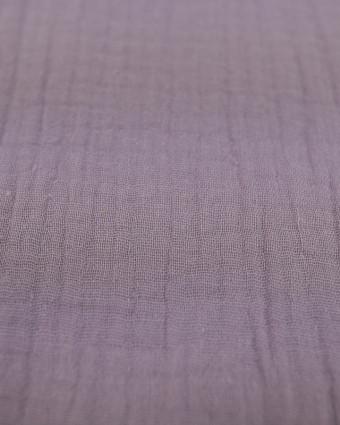 Tissu coton au mètre : Double gaze de coton lila - Mercerine
