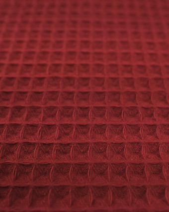 Tissu eponge nid d'abeille rouge : tissu coton oeko-tex - Mercerine