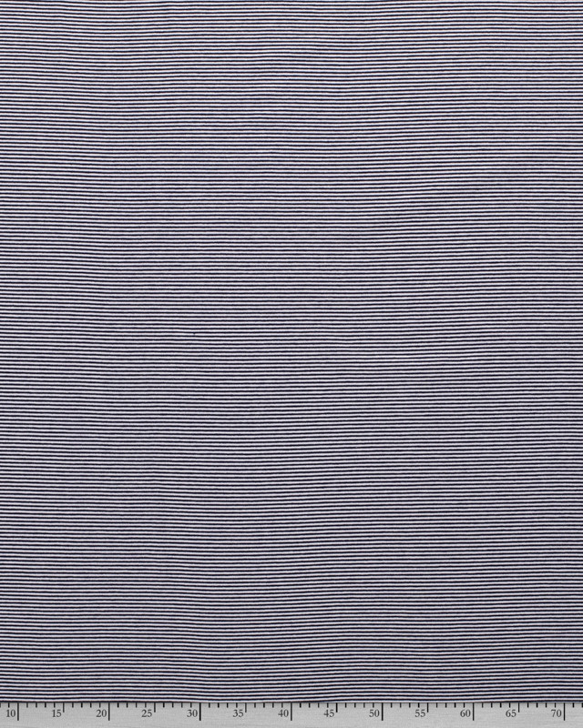 Tissu au mètre : Jersey Viscose Fine Rayure Bleu - Mercerine