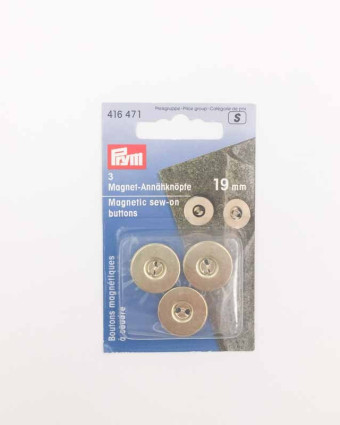  Boutons magnètiques à coudre - or - 3 boutons Prym - Mercerine