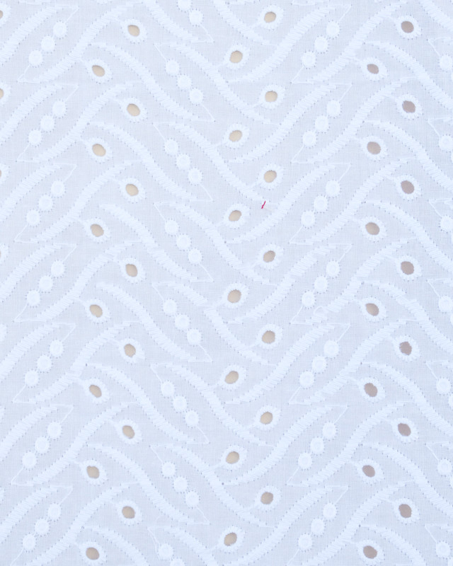 Broderie anglaise blanc optique : tissu coton au mètre - Mercerine