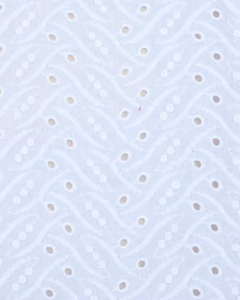 Broderie anglaise blanc optique : tissu coton au mètre - Mercerine