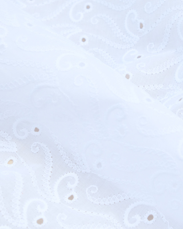 Tissu  Broderie anglaise Blanc Royal Mary -  Mercerine