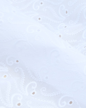 Tissu  Broderie anglaise Blanc Royal Mary -  Mercerine