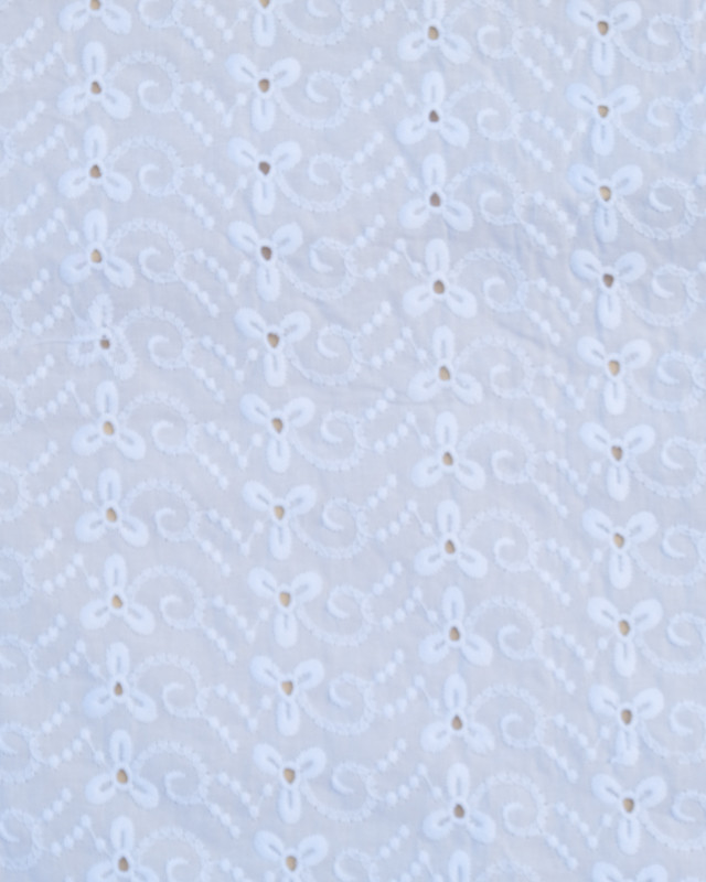 Tissu broderie anglaise blanc - Mercerine