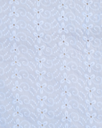 Tissu broderie anglaise blanc - Mercerine