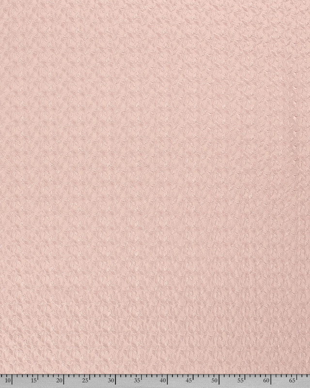 Tissu au mètre : Voile De Coton Brodé Petites Feuilles Nude Rosé - Mercerine
