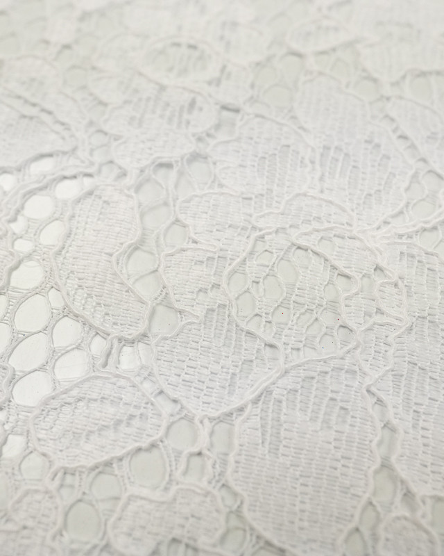 Tissu dentelle blanc : tissu au mètre - Mercerine