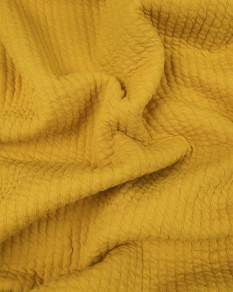 Tissu au mètre :  Jersey Matelasse jaune - Mercerine