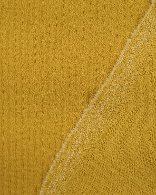 Tissu au mètre :  Jersey Matelasse jaune - Mercerine