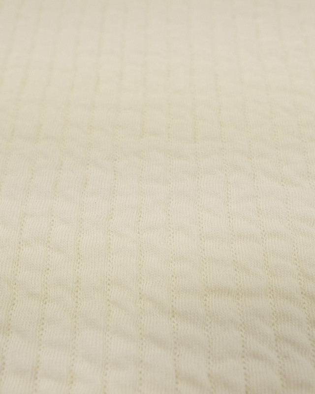 Tissu au mètre : Crinkle Jersey Matelasse ecru  - Mercerine