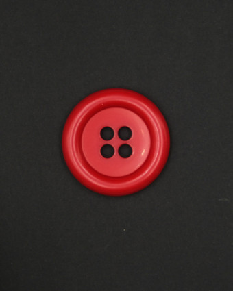 Grand Mercerie boutons : rouge bourrelet 4 trous 36mm - Mercerine