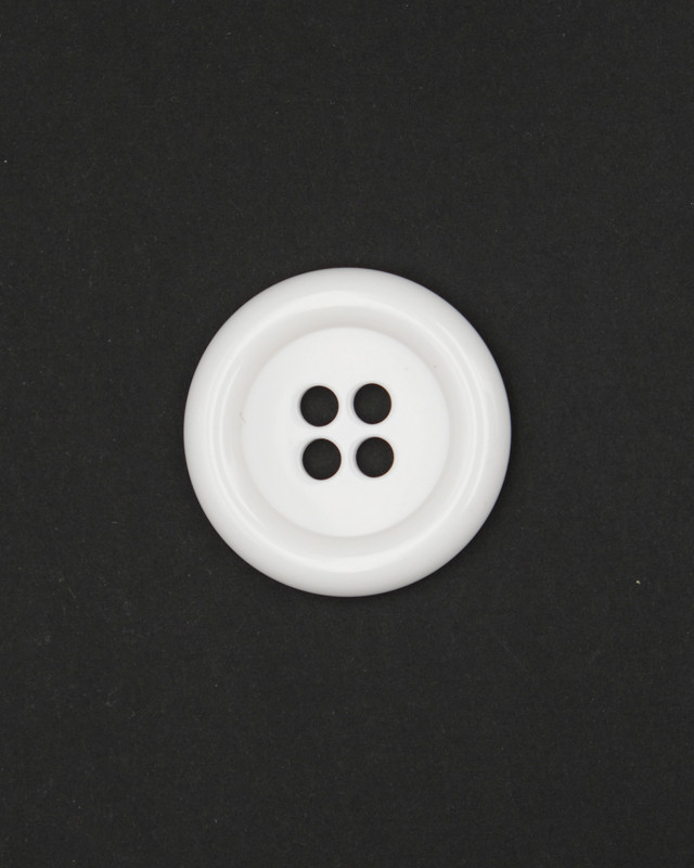 Grand Bouton manteau : blanc bourrelet 4 trous 36mm - Mercerine