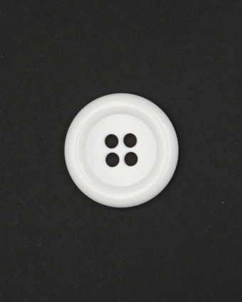 Grand Bouton manteau : blanc bourrelet 4 trous 36mm - Mercerine