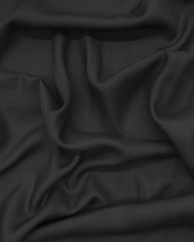 Achat de tissu en ligne : Viscose sergée noir - Mercerine