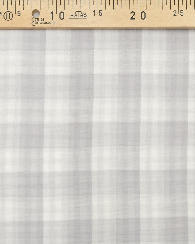 Tissu gaze de coton vichy réversible gris - Mercerine