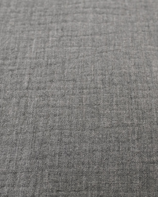 Tissu Gaze de coton chiné gris foncé - Mercerine