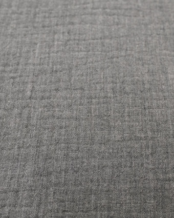 Tissu Gaze de coton chiné gris foncé - Mercerine