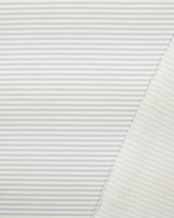 Tissu Jersey Coton Rayure Bleu clair - Mercerine