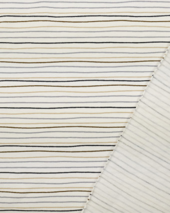 Tissu en ligne : Jersey Coton Rayure Color Ecru - Mercerine