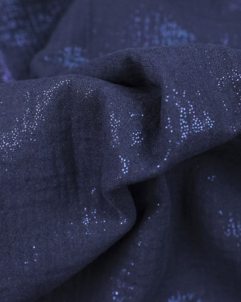 Double Gaze coton scintillante Bleu nuit - Mercerine