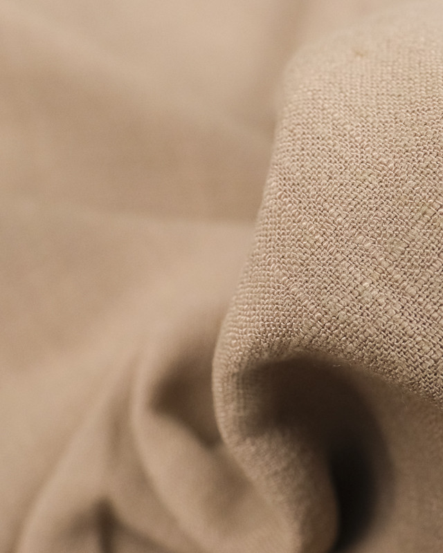 Tissu au mètre : Viscose Lin texturé beige - Mercerine