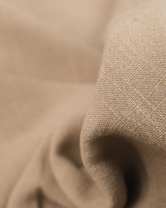 Tissu au mètre : Viscose Lin texturé beige - Mercerine