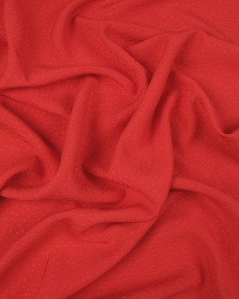 Viscose motif ton sur ton rouge vermillon