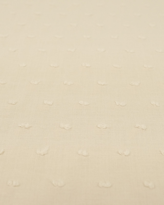 Tissu Voile De Coton Plumetis beige nude - Mercerine