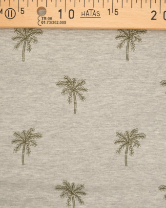 Jersey chiné palmier gris clair chiné  - Mercerine