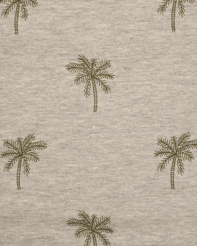 Jersey chiné palmier gris clair chiné  - Mercerine