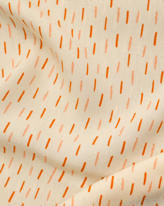 Viscose traits orangés fond écru - Mercerine