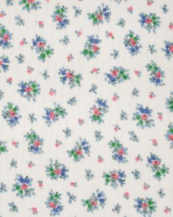 Tissu Gaze de coton fleur bleue Gabrielle - Mercerine