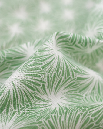 Coton enduit imprimé Futon vert