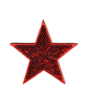 Ecusson Thermocollant étoile rouge sequins - Mercerine