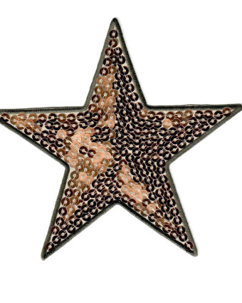 Ecusson Thermocollant étoile XXL cuivrée sequins - Mercerine