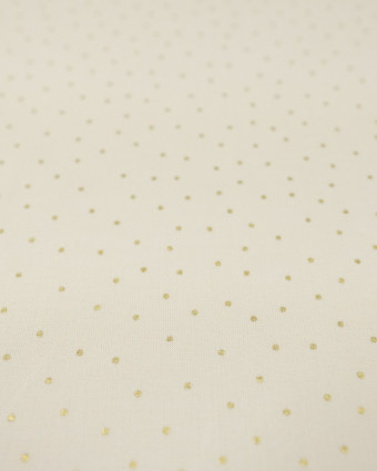 Voile de coton bio beige pois doré - Mercerine