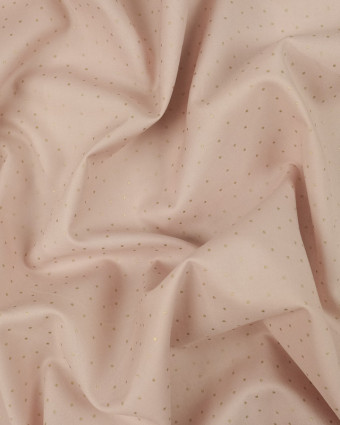 Voile de coton bio rose nude à pois doré - 10cm