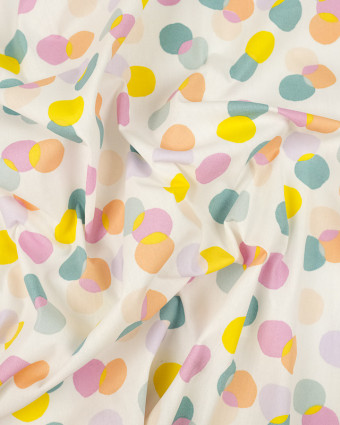 Tissu coton enduit confettis pastel Poppy