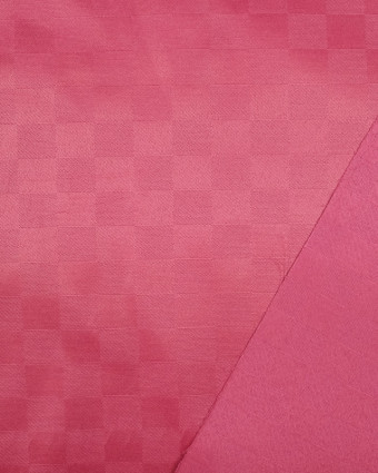 Toile enduit au mètre motif carreaux ton sur ton framboise - Mercerine