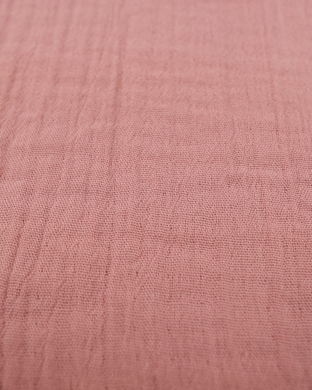 Tissu Double Gaze grande largeur rose thé Oeko-tex - Mercerine